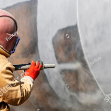 Дробеметная обработка трубы